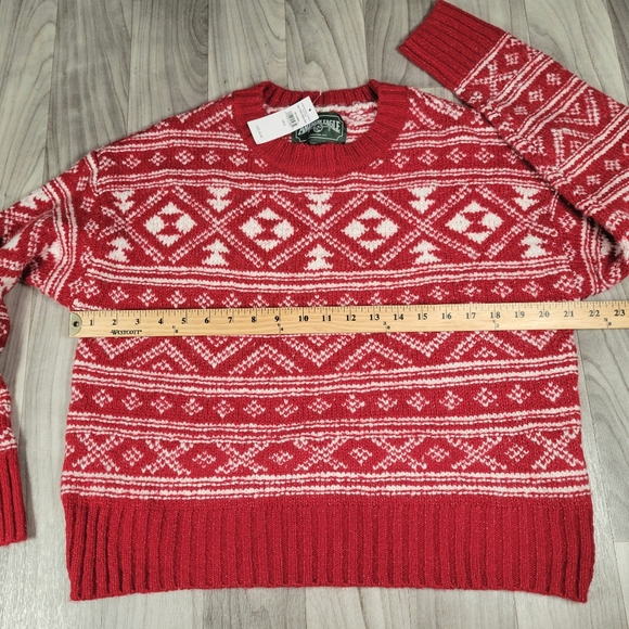 American Eagle Sweater Womens S Fair Isle Snowdrift Knit Red White NWT - Picture 4 of 12